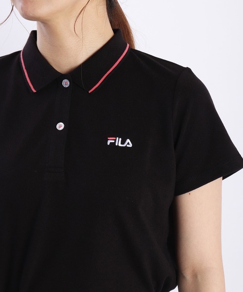 FILA（フィラ） ポロシャツ ポロ レディース 鹿の子 配色ライン 半袖