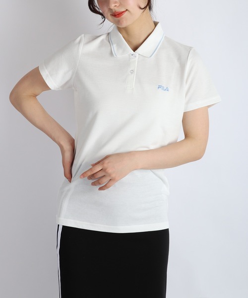 FILA（フィラ） uvカット ポロシャツ ポロ レディース 鹿の子 配色