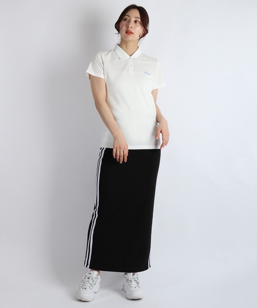 FILA（フィラ） ポロシャツ ポロ レディース 鹿の子 配色ライン 半袖