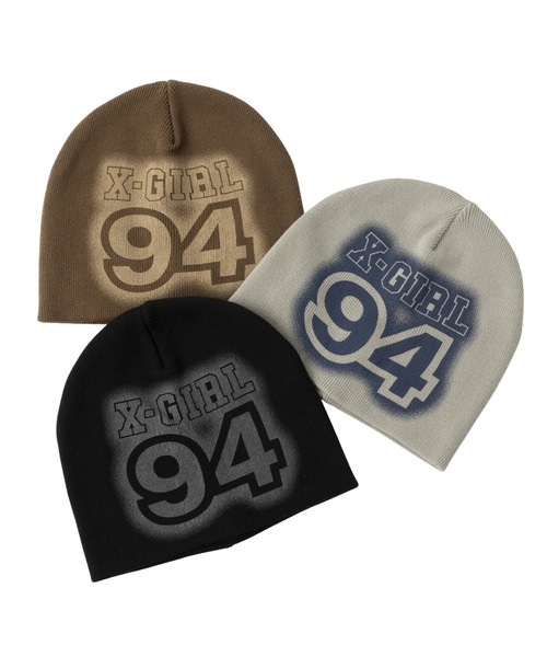 X-girl ニット帽 ニットキャップ DOTTED NUMBERING BEANIE