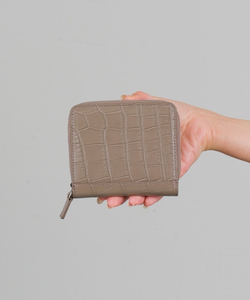 新品 ★ELLIES YORK ◎クロコダイル ワニ革　コンパクト財布 セール】【BELLIES YORK/ベリーズヨーク】クロコダイル
