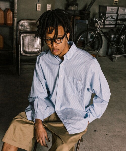 Phigvel STRIPE L/S Shirts ストライプシャツ コットン Phigvel STRIPE L/S Shirts ストライプシャツ コットン - メルカリ