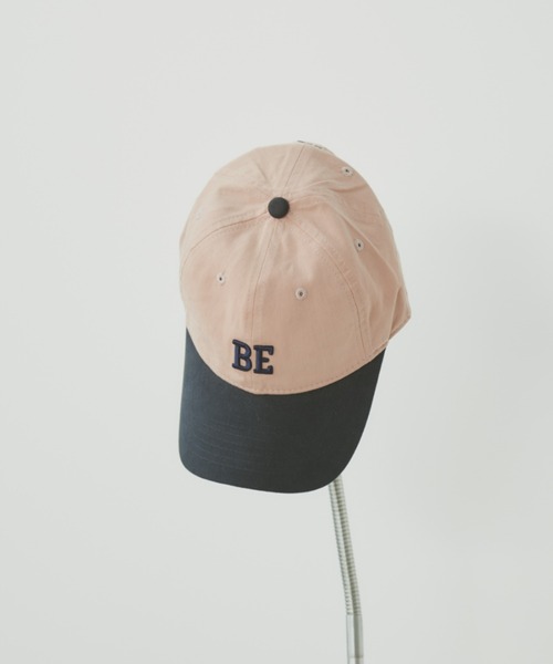MERLOT キャップ 帽子 「BE」バイカラーロゴ刺繍キャップ
