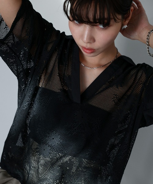 SOTT tシャツ Flower mesh skipper tops フラワーメッシュスキッパー