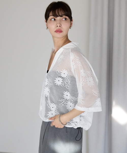 SOTT tシャツ Flower mesh skipper tops フラワーメッシュスキッパー