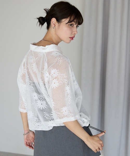 SOTT tシャツ 半袖 Flower mesh skipper tops フラワーメッシュ