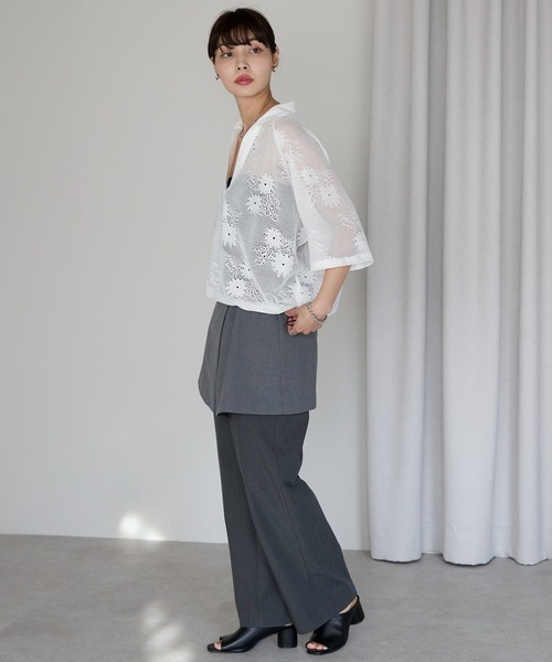SOTT tシャツ 半袖 Flower mesh skipper tops フラワーメッシュ