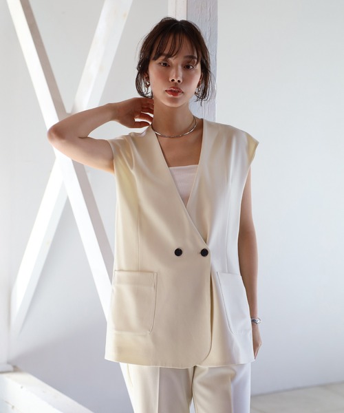 ENC ベスト ジレ layered vest / レイヤードジレベスト レディース