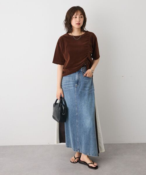 CRAFT STANDARD BOUTIQUE スカート デニム切替異素材スカート