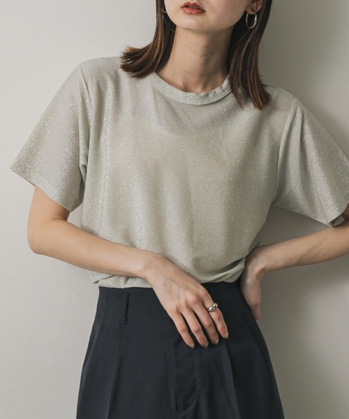 ラベンダー クルーネック 半袖Tシャツ ジャガード クルーネック半袖Tシャツ｜ベーセーストックの
