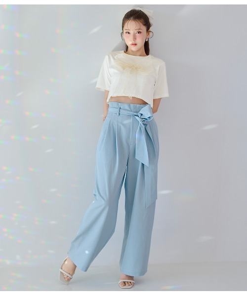 PEACH JOHN パンツ リボンハイウエストパンツ レディース