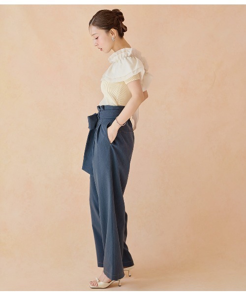SONO  ハイウエストパンツ PEACH JOHN パンツ リボンハイウエストパンツ レディース