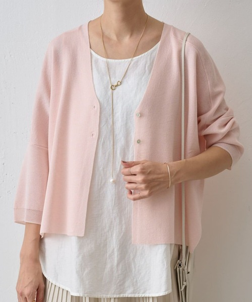 BEARDSLEY（ビアズリー） 7分袖ニットカーディガン FREE ピンク