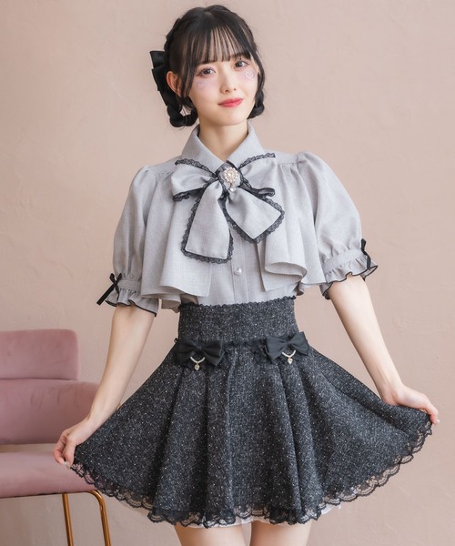 MA＊RS キラキラガーターリボンパンツ付きプリーツスカート ROJITA（ロジータ） スカート リボン付キラキラスカパン : ZOZOTOWN