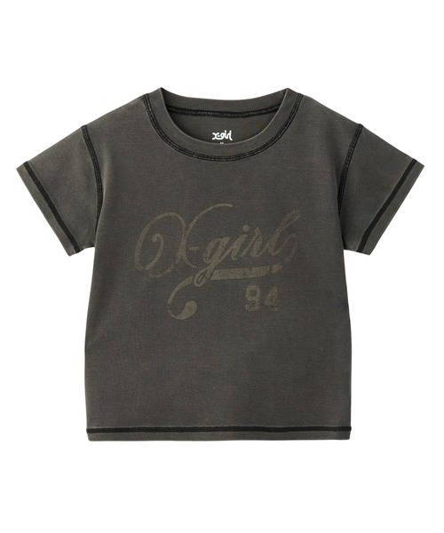 X-girl tシャツ LOGO AND NUMBER S/S BABY TEE レディース