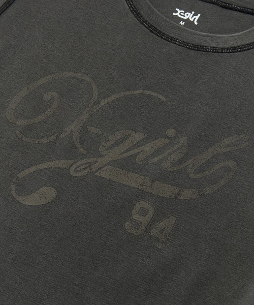 X-girl tシャツ LOGO AND NUMBER S/S BABY TEE レディース