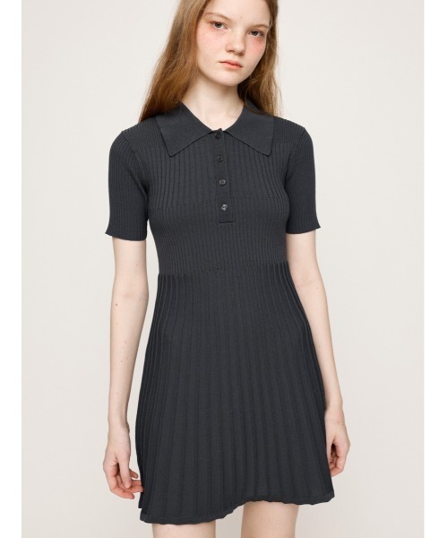 SLY ワンピース COLLARED PLEATS HG S/OP カラード プリーツ