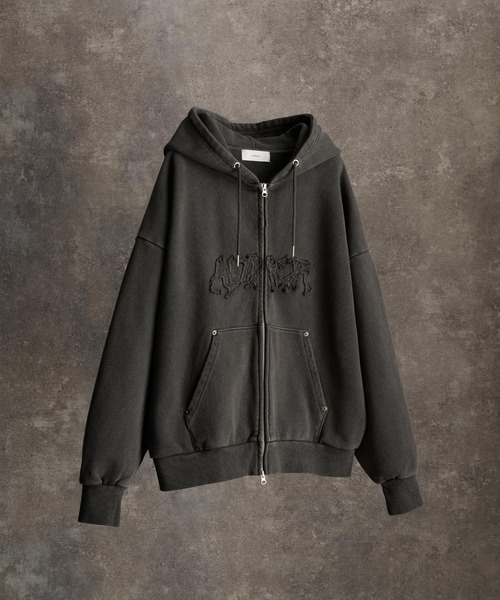 【にゃい】ADRER フルジップパーカー ブラック Sサイズ アドラー ADRER 「ADRER」 ジップアップパーカー S ブラック メンズ