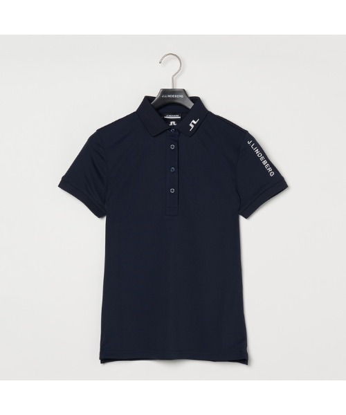 ブラウス シャツ 「J.LINDEBERG/GOLF」袖ロゴ刺繍半袖ポロ レディース
