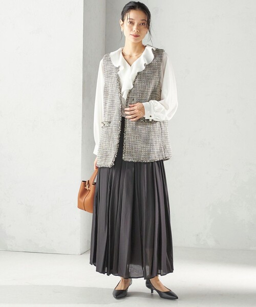 SHIPS（シップス） スカート 「手洗い可能」ウエスト ゴム ボリューム