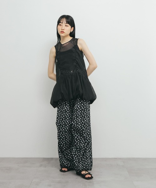 KBF チュニック ドロストバルーンスリーブレストップス