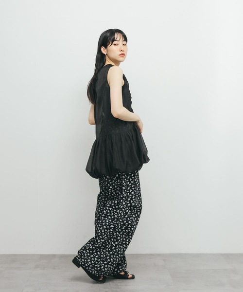 KBF チュニック ドロストバルーンスリーブレストップス