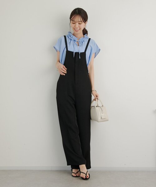 ブラウス シャツ 「全方向大人フェミニン見え」フィブリルサテンフリルブラウス レディース un dix cors ブラウス シャツ 「全方向大人フェミニン見え