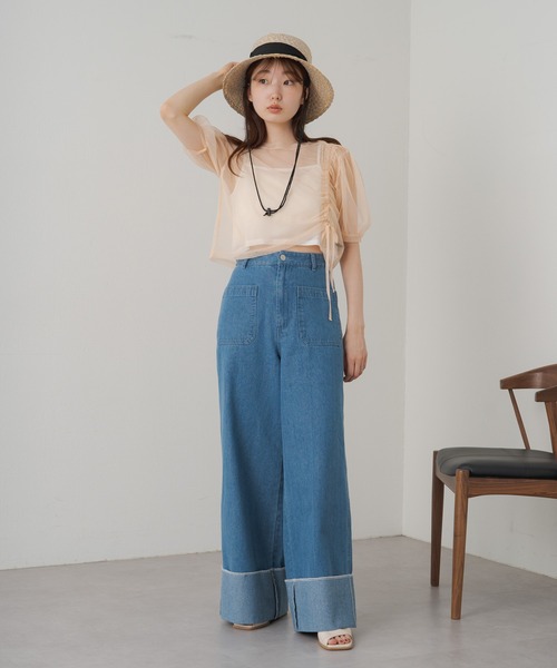 「Kastane」 加工デニムパンツ 1 インディゴブルー レディース