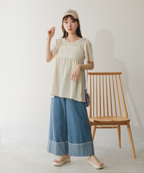 「Kastane」 加工デニムパンツ 1 インディゴブルー レディース