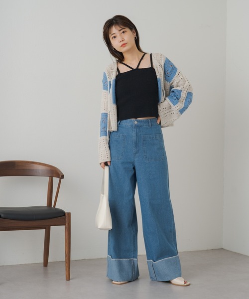 「Kastane」 加工デニムパンツ 1 インディゴブルー レディース