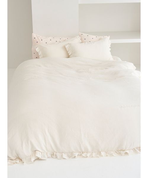 【新品】ジェラートピケ ダブルガーゼ3点セット シングル ホワイトsleep gelato pique Sleep ベッド 寝具 「Sleep」ダブルガーゼフリル3点