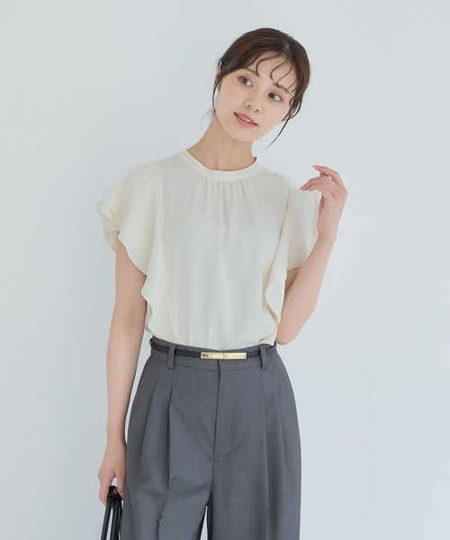 YT　　２ＷＡＹプリーツラッフルブラウス　ホワイト YT様専用 2WAYプリーツラッフルブラウス ホワイト - メルカリ