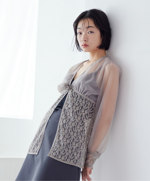 etre loin（エトルワン） ブラウス シャツ Rose sheer blouse