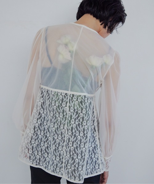 etre loin（エトルワン） ブラウス シャツ Rose sheer blouse
