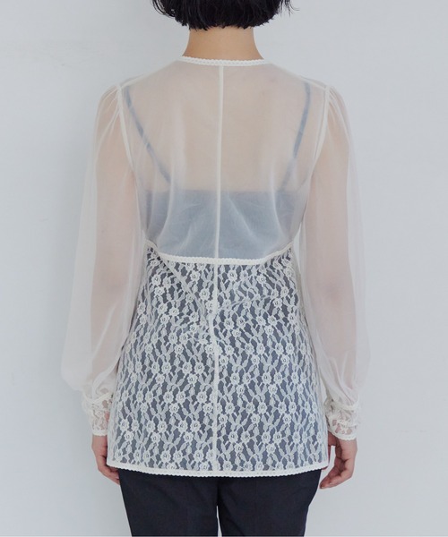 etre loin（エトルワン） ブラウス シャツ Rose sheer blouse