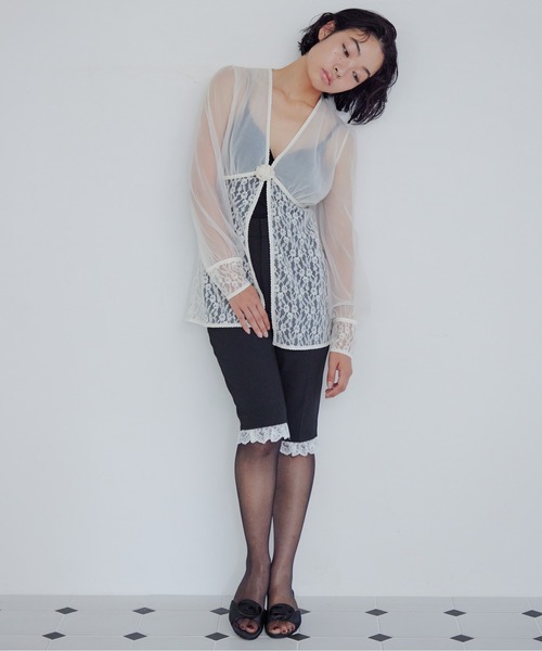etre loin（エトルワン） ブラウス シャツ Rose sheer blouse