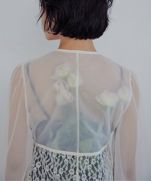 etre loin（エトルワン） ブラウス シャツ Rose sheer blouse