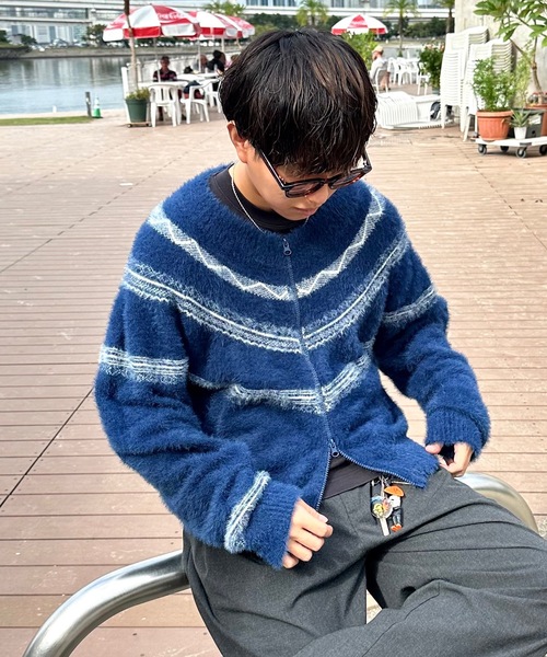 MandO（エムオー） セーター ニット ノルディック柄ジップアップニット