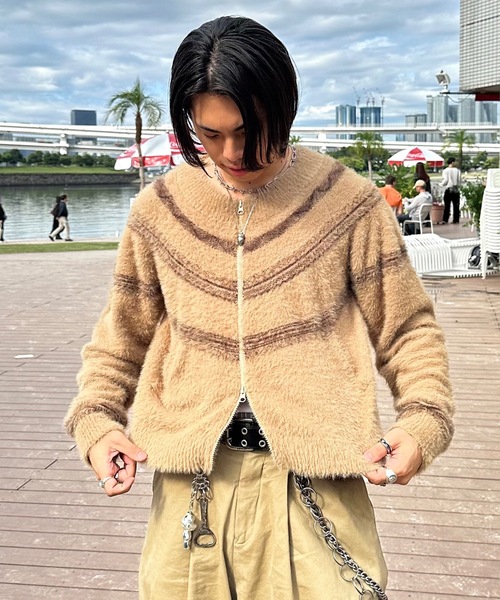 MandO（エムオー） セーター ニット ノルディック柄ジップアップニット