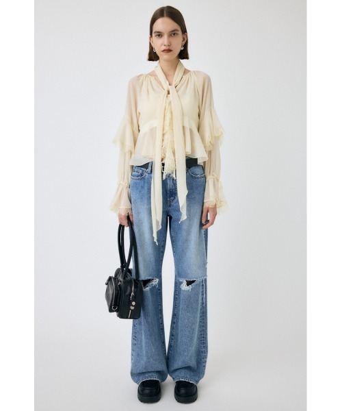 MOUSSY（マウジー） ジーンズ デニム デニムパンツ KNEE SLIT WIDE