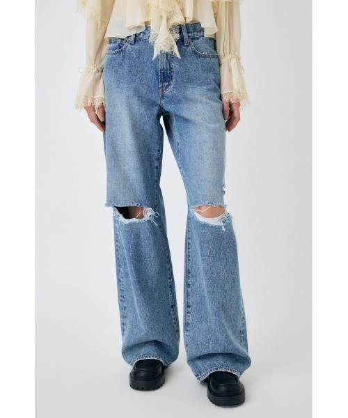 MOUSSY（マウジー） ジーンズ デニム デニムパンツ KNEE SLIT WIDE