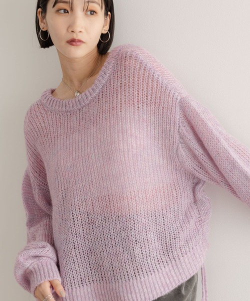 SATUR モヘアプルオーバーニット Ｌ ピンク シアーモヘアMIXプルオーバー（ニット／セーター）｜JOURNAL STANDARD