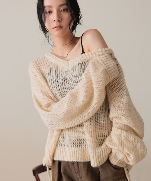 LOWRYS FARM（ローリーズファーム） ニット セーター ドロストモヘアV