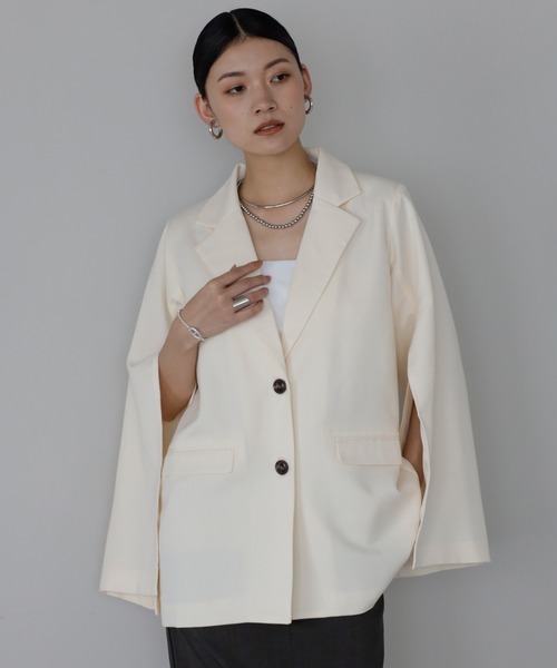 ENC ジャケット テーラードジャケット sleeve slit jacket with belt