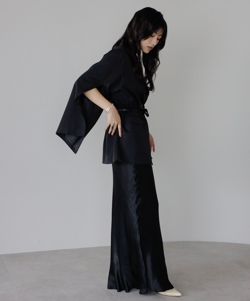 ENC ジャケット テーラードジャケット sleeve slit jacket with belt 
