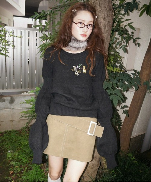 musubore（ムスボレ） スカート low waist suede mini skirt / ロー