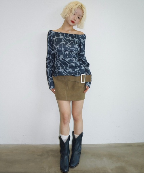 musubore（ムスボレ） スカート low waist suede mini skirt / ロー