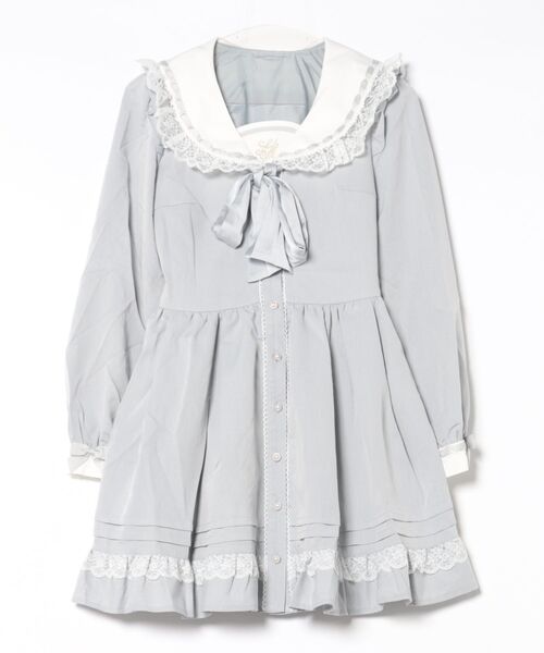 Secret Honey ワンピース レースフリルセーラーカラーワンピース