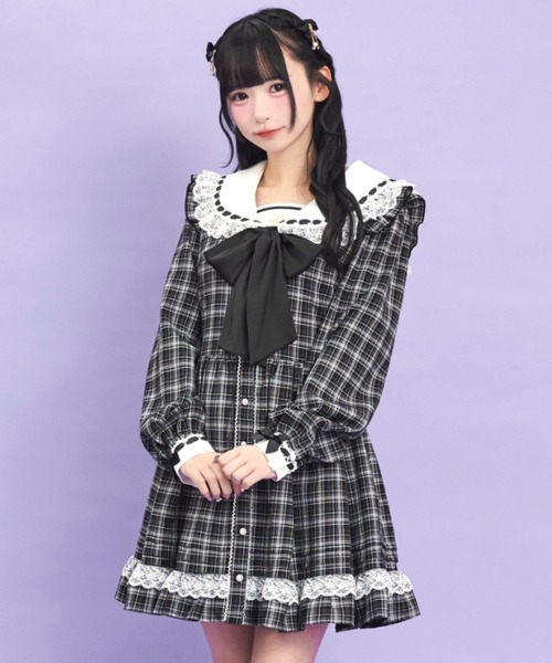 シークレットハニー　ワンピース　セーラー シークレットハニー Secret Honey レース襟セーラー長袖