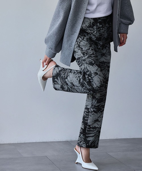 ELFRANK パンツ 「2025AW」ゴブランフラワー テーパードパンツ